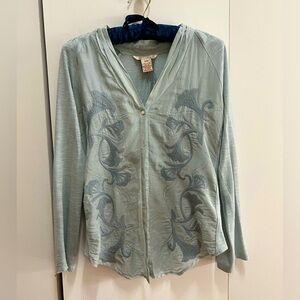 Sundance Silk Cotton Lightweight Cardigan in Blue/Grey